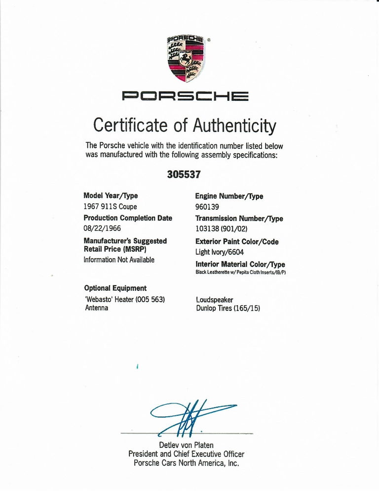 Porsche 911 S (F-Modell)