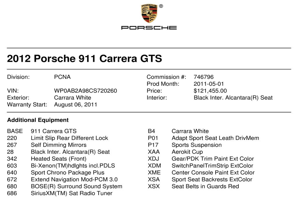 Porsche 997.2 Carrera GTS