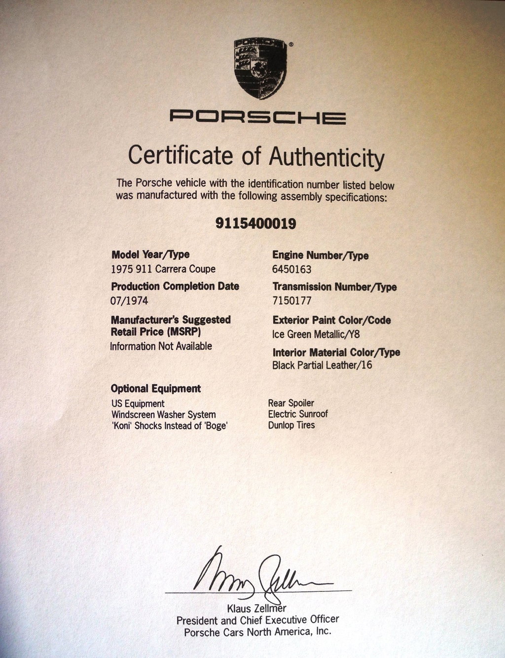 Porsche 911 Carrera (US)