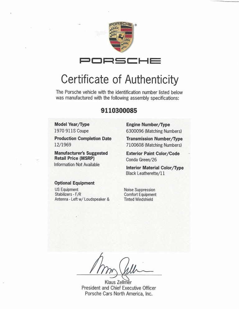 Porsche 911 S (F-Modell)