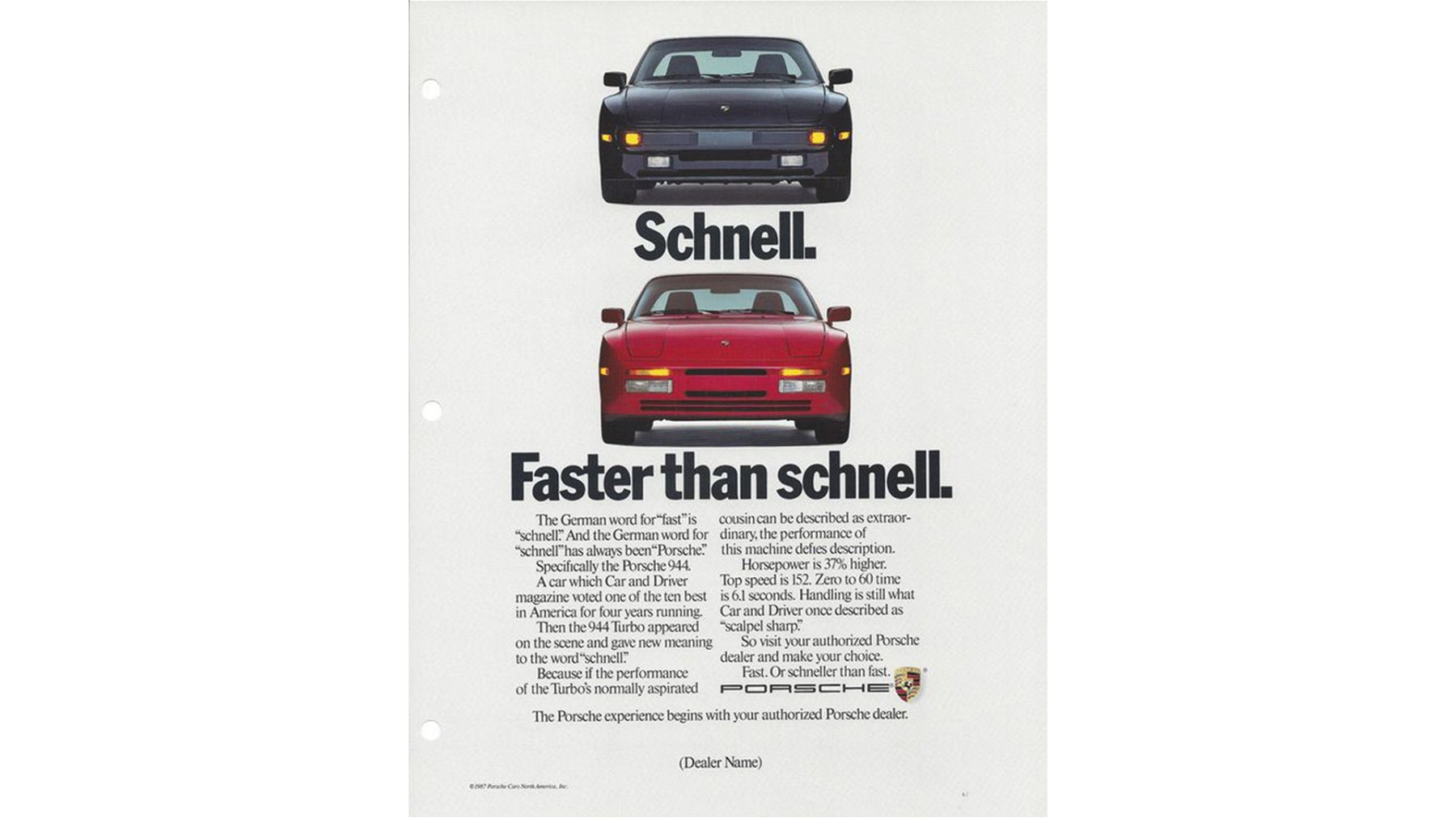 Porsche advertising from past days