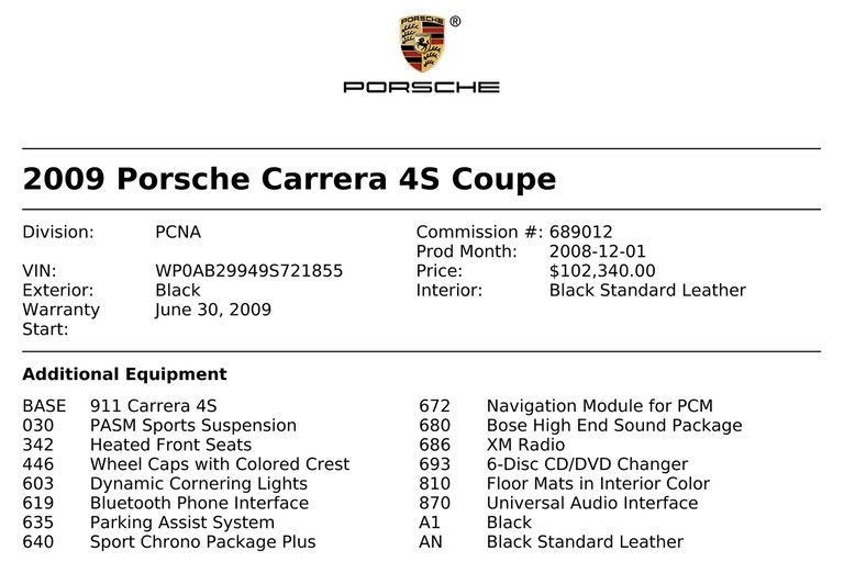 Porsche 997.2 Carrera 4S