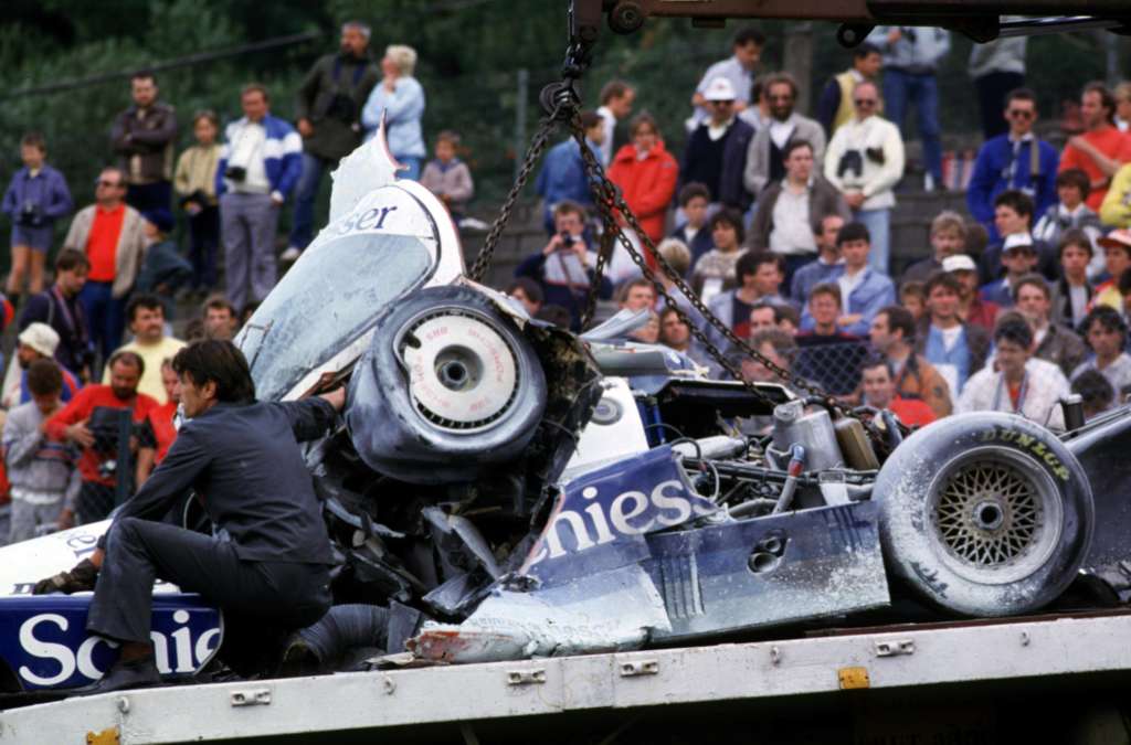 Stefan Bellofs wrecked Porsche 962 Brun fatal accident