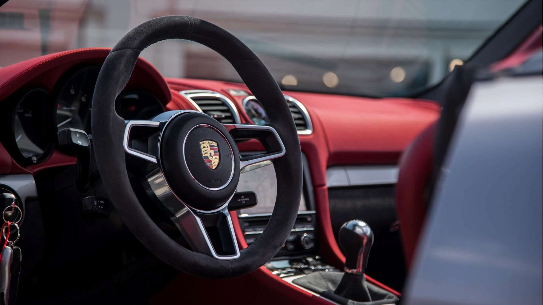 Porsche Boxster Spyder red interior