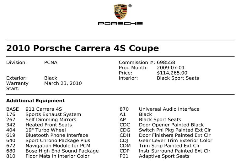 Porsche 997.2 Carrera 4S