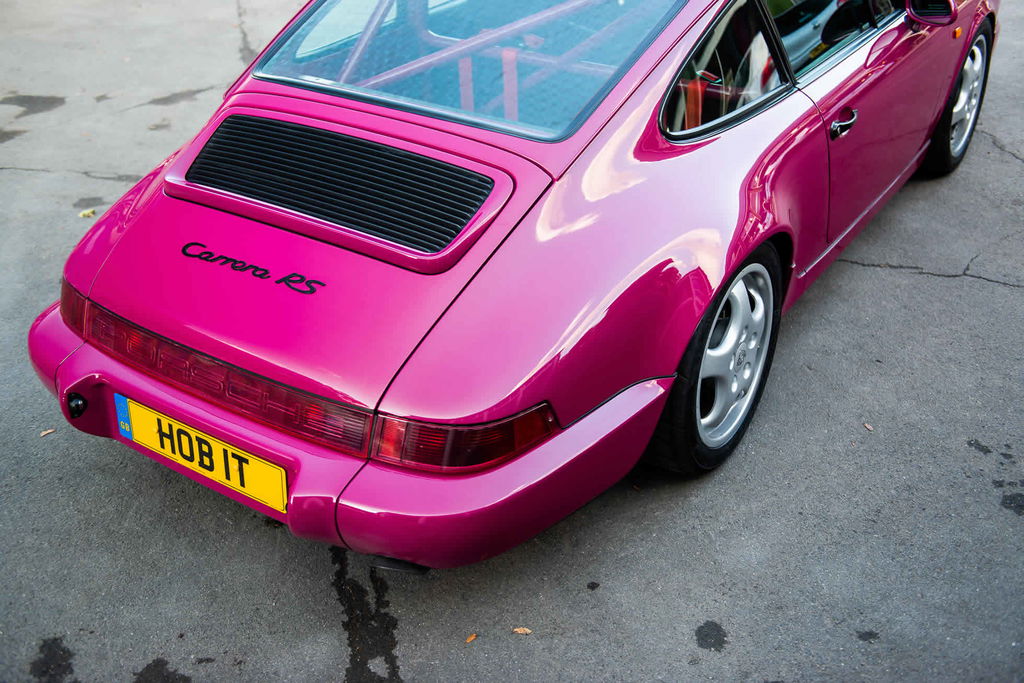 purple Porsche 911 Carrera RS 964 rear end