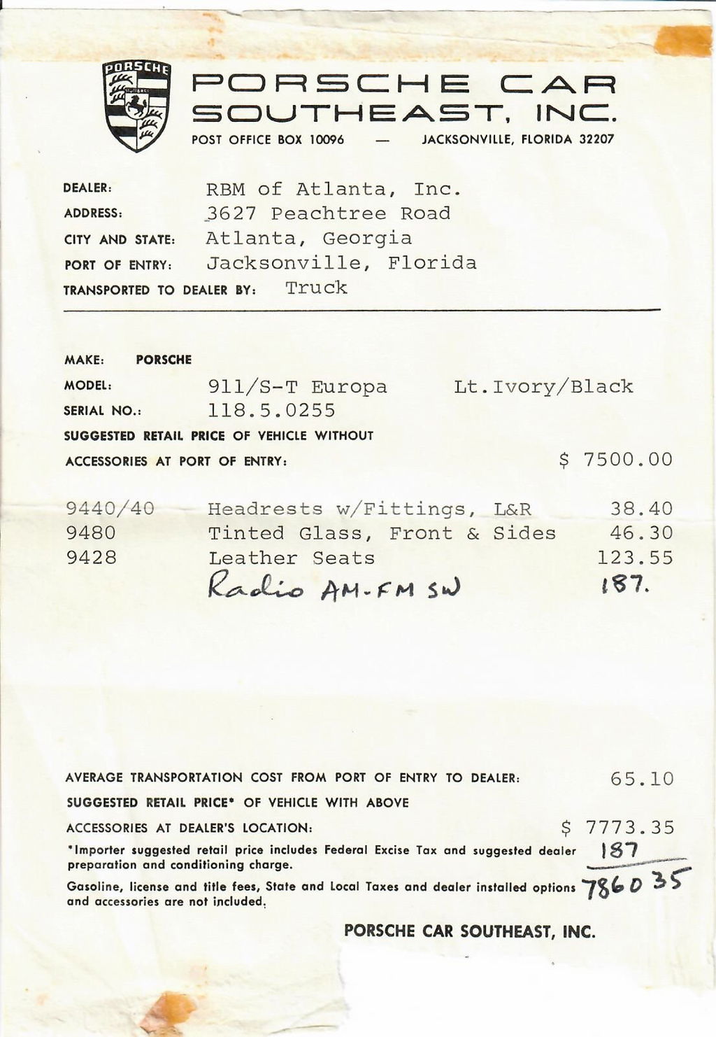 Porsche 911 S (F-Modell)