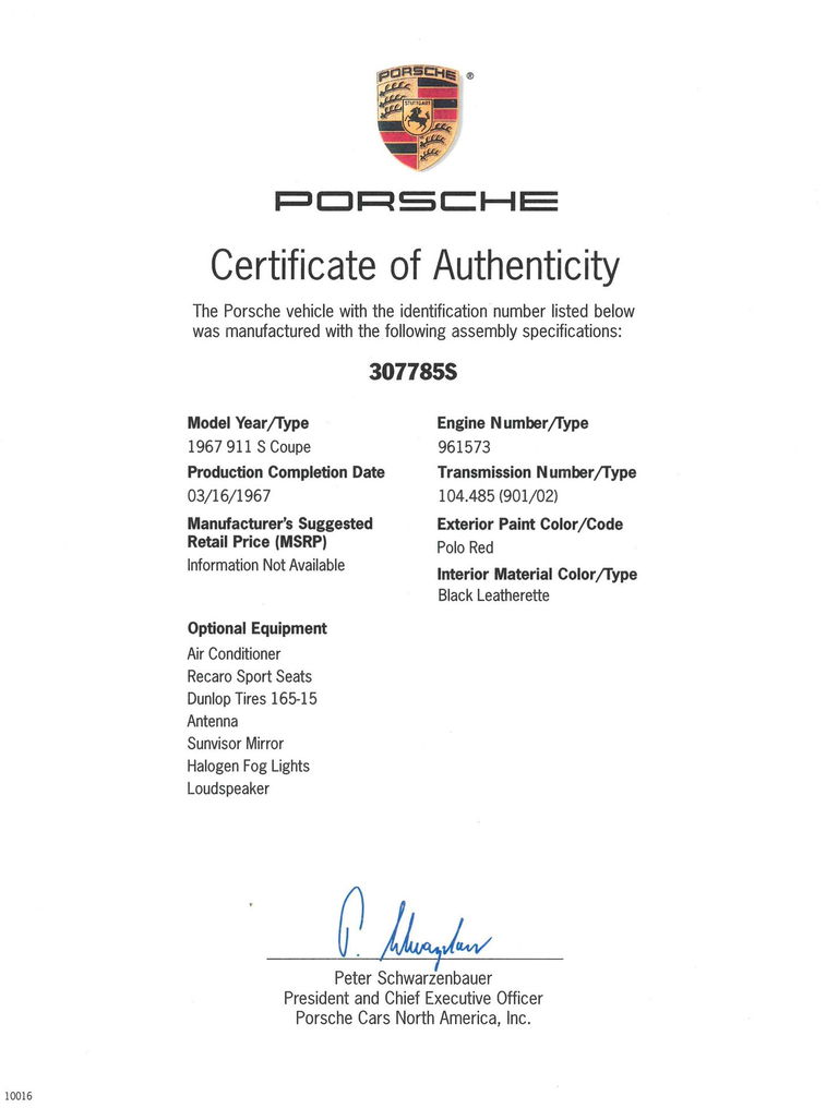 Porsche 911 S (F-Modell)