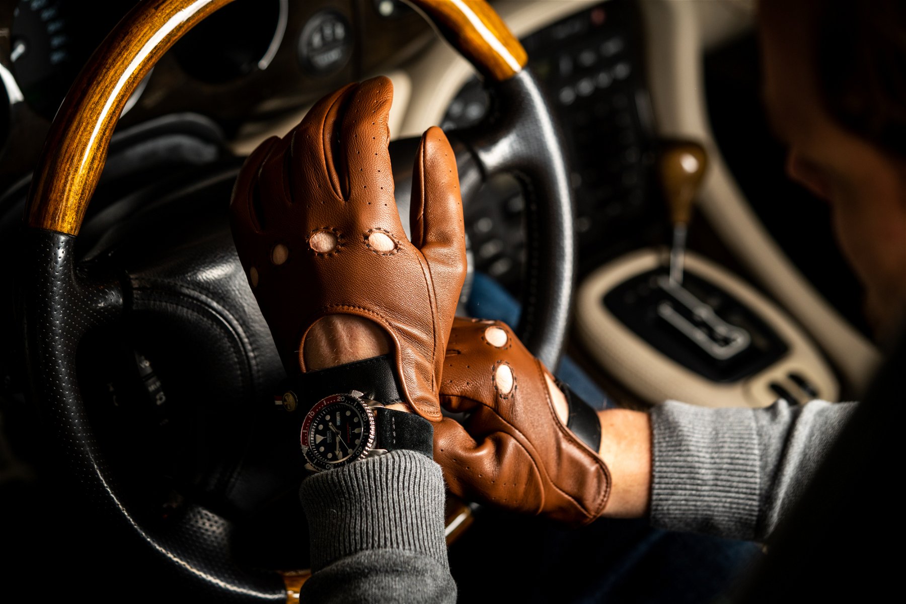 Autofahrer Handschuhe - Leder Cognac - Driver's Collection
