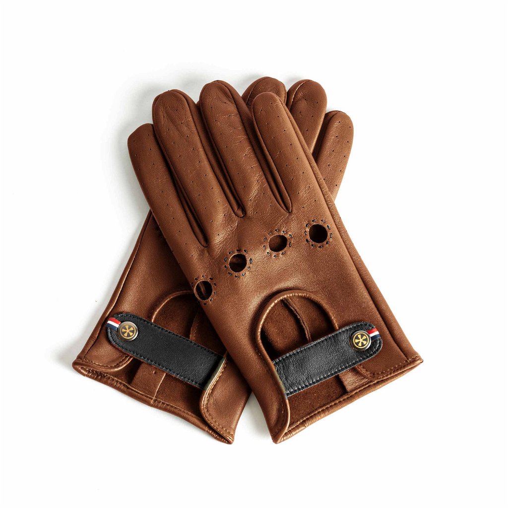 Autofahrer Handschuhe aus Leder für Damen und Herren - Farbe Cognac