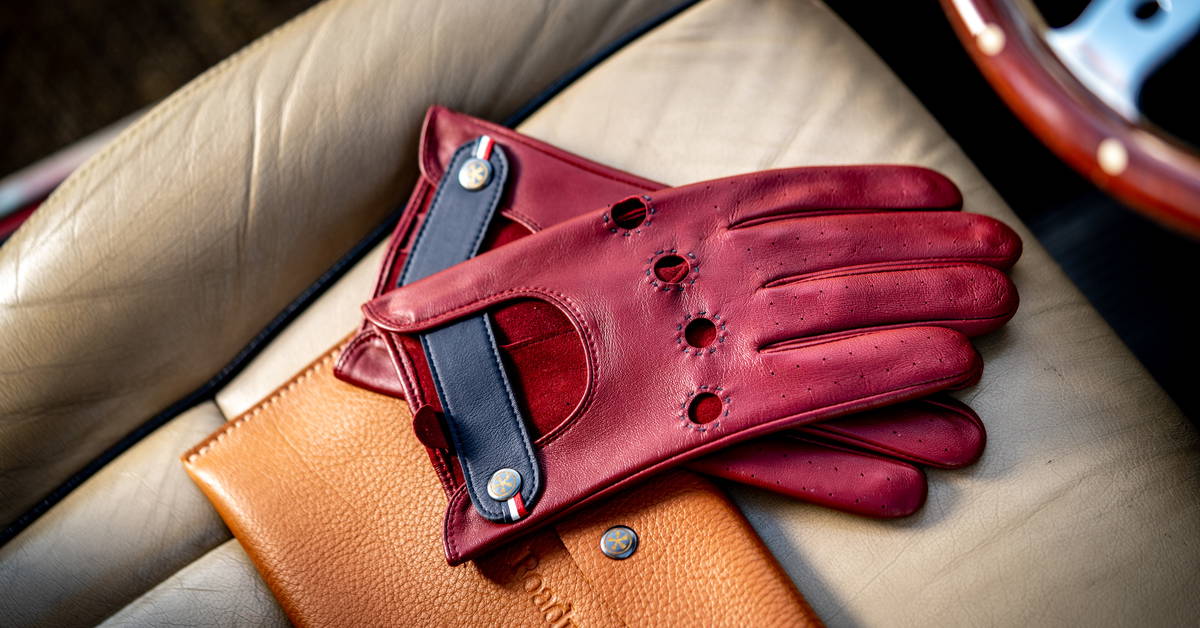 Autofahrer Handschuhe - Leder "Rot" - Driver's Collection - Elferspot