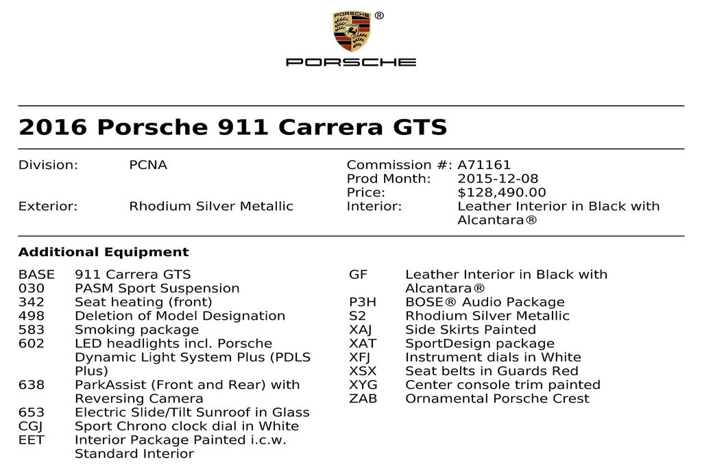 Porsche 991 Carrera GTS