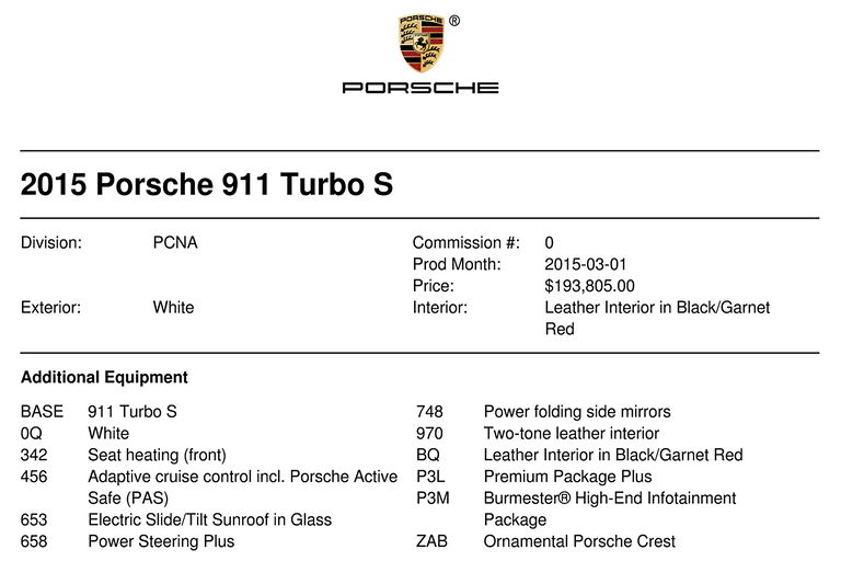 Porsche 991 Turbo S
