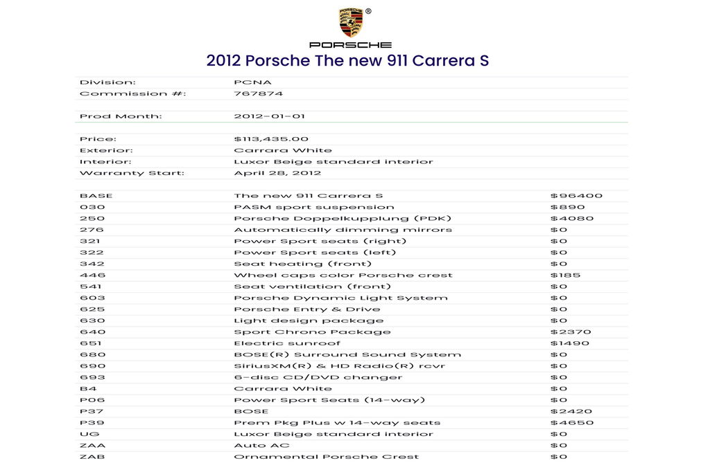 Porsche 991 Carrera S