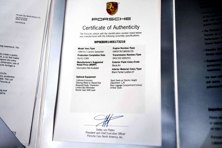 Porsche 911 Carrera 3.2 Speedster (US)