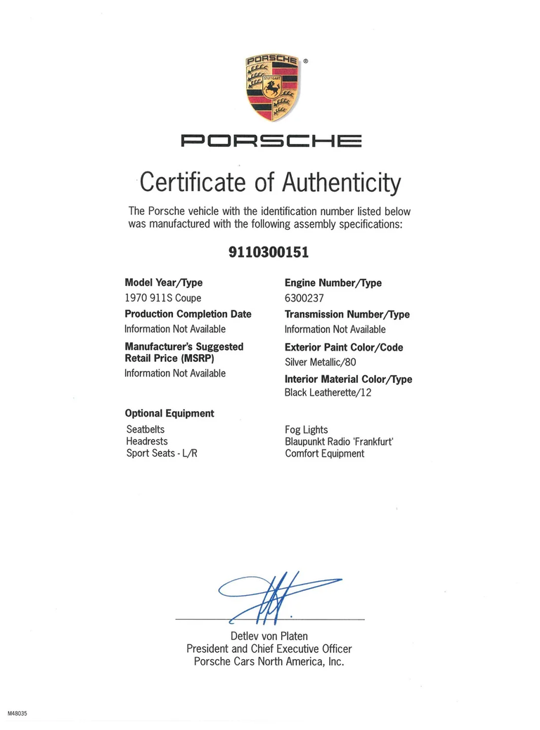 Porsche 911 S (F-Modell)