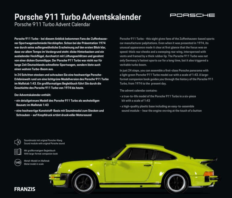 Porsche Advent Calendar 2022 911 Turbo Order now Elferspot