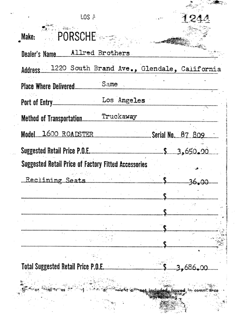 Porsche 356 B 1600 Roadster