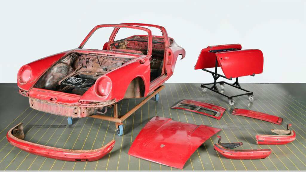 Disassembled Porsche 911 for restoration