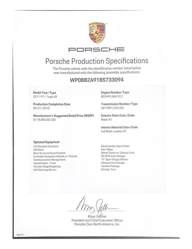 Porsche 997.2 Targa 4S