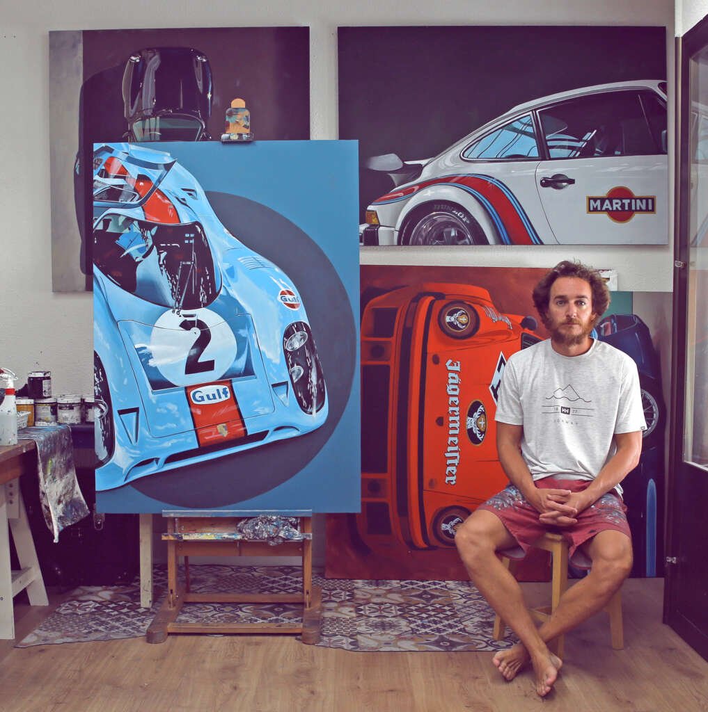 Manu Campa the Porsche artist paints your Porsche on canvas