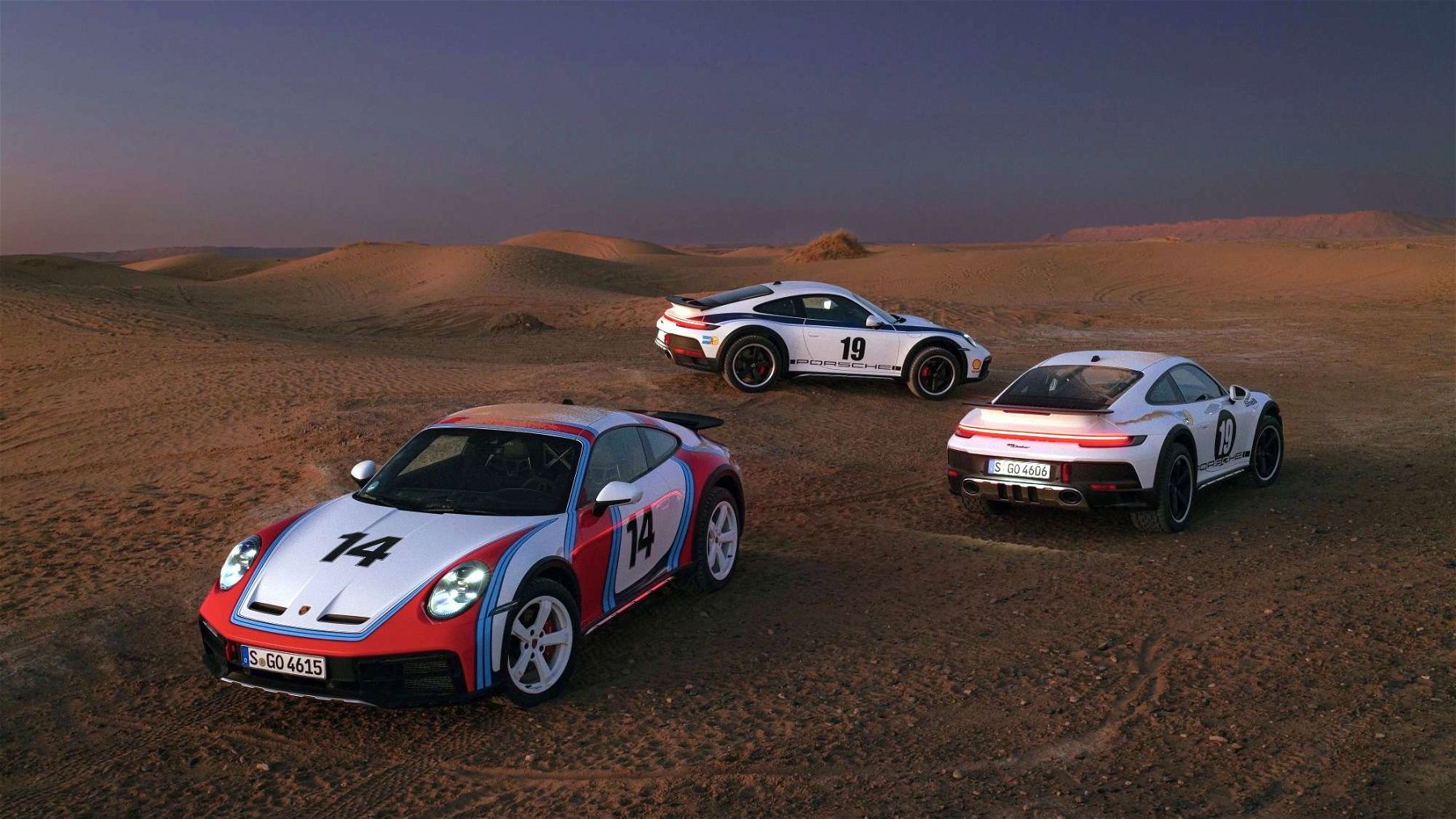 Historic rally-derived decorative wraps available for the Porsche 911 Dakar