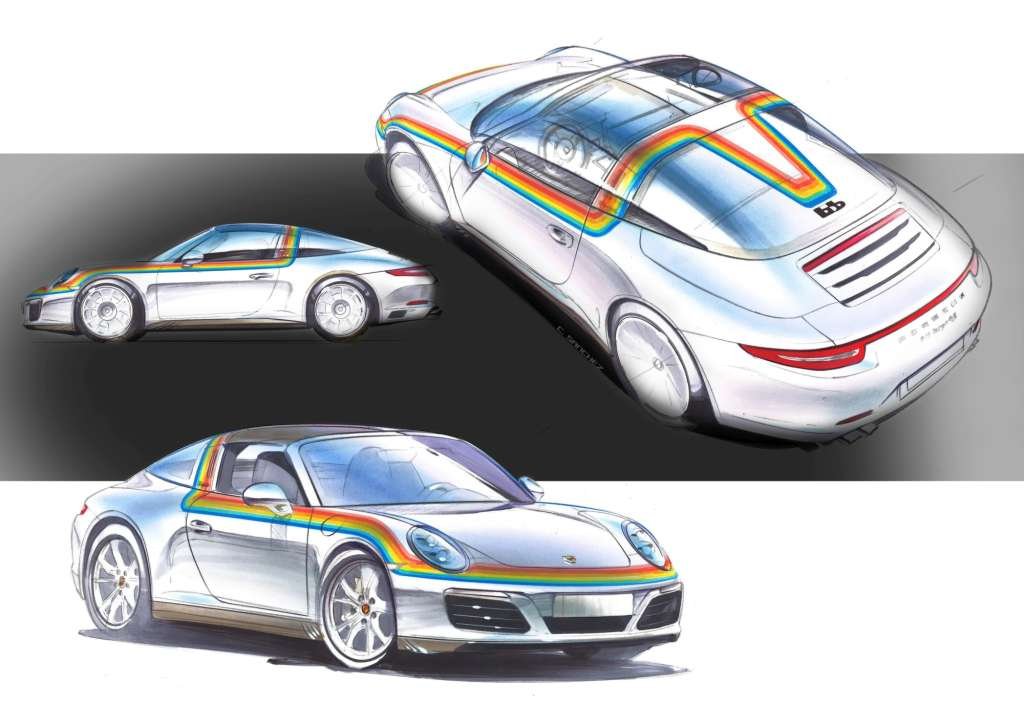 Rainer Buchmann Porsche 991 Targa Regenbogen Design