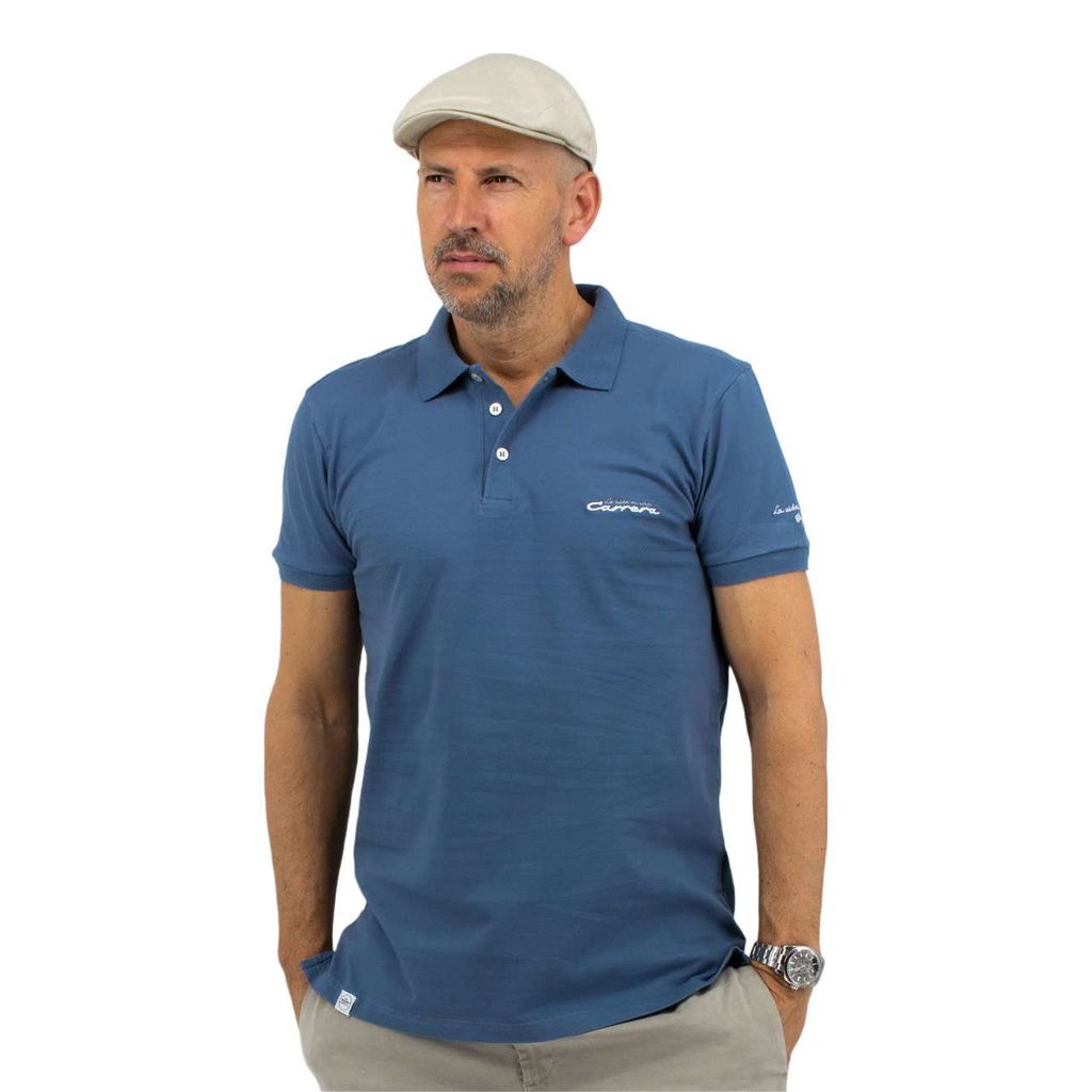 Groß (La Vida es una Carrera Polo Shirt Blau -1 (2))