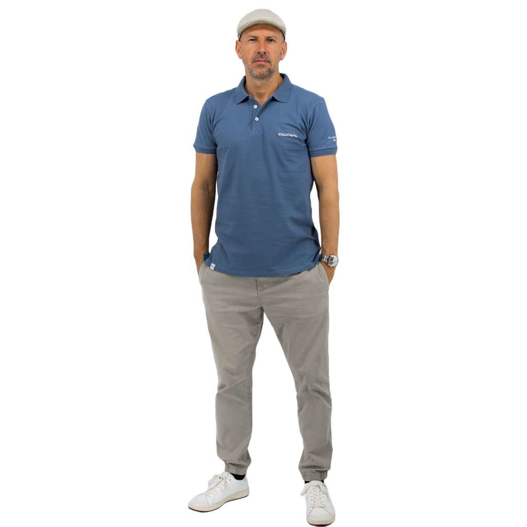 Groß (La Vida es una Carrera Polo Shirt Blau -1 (5))