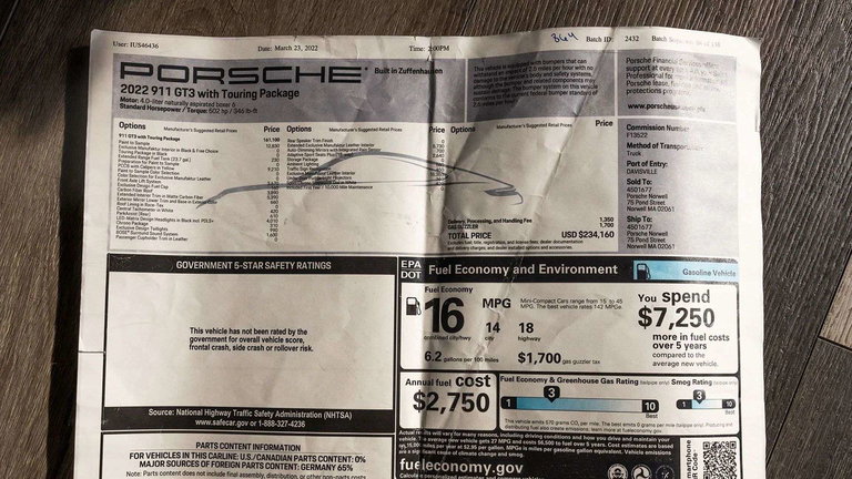 Porsche 992 GT3 Touring