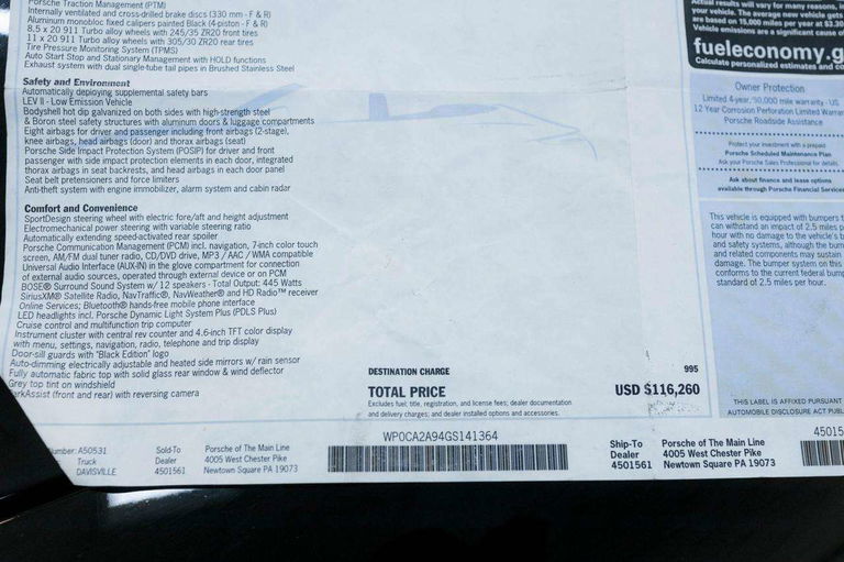 Porsche 991 Carrera 4 Black Edition