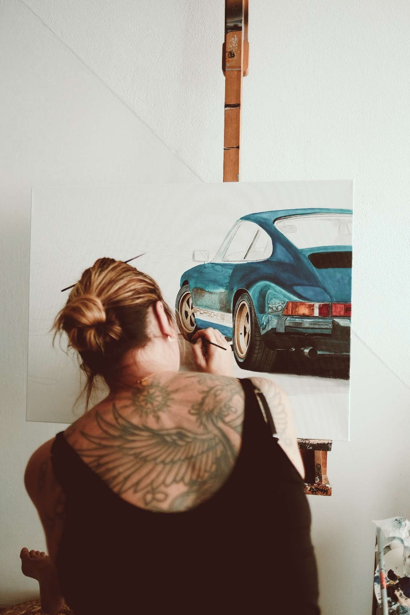 Romana Hirschvogl malt Bild für the_petrolblue