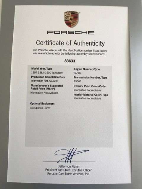Porsche 356 A 1600 Speedster
