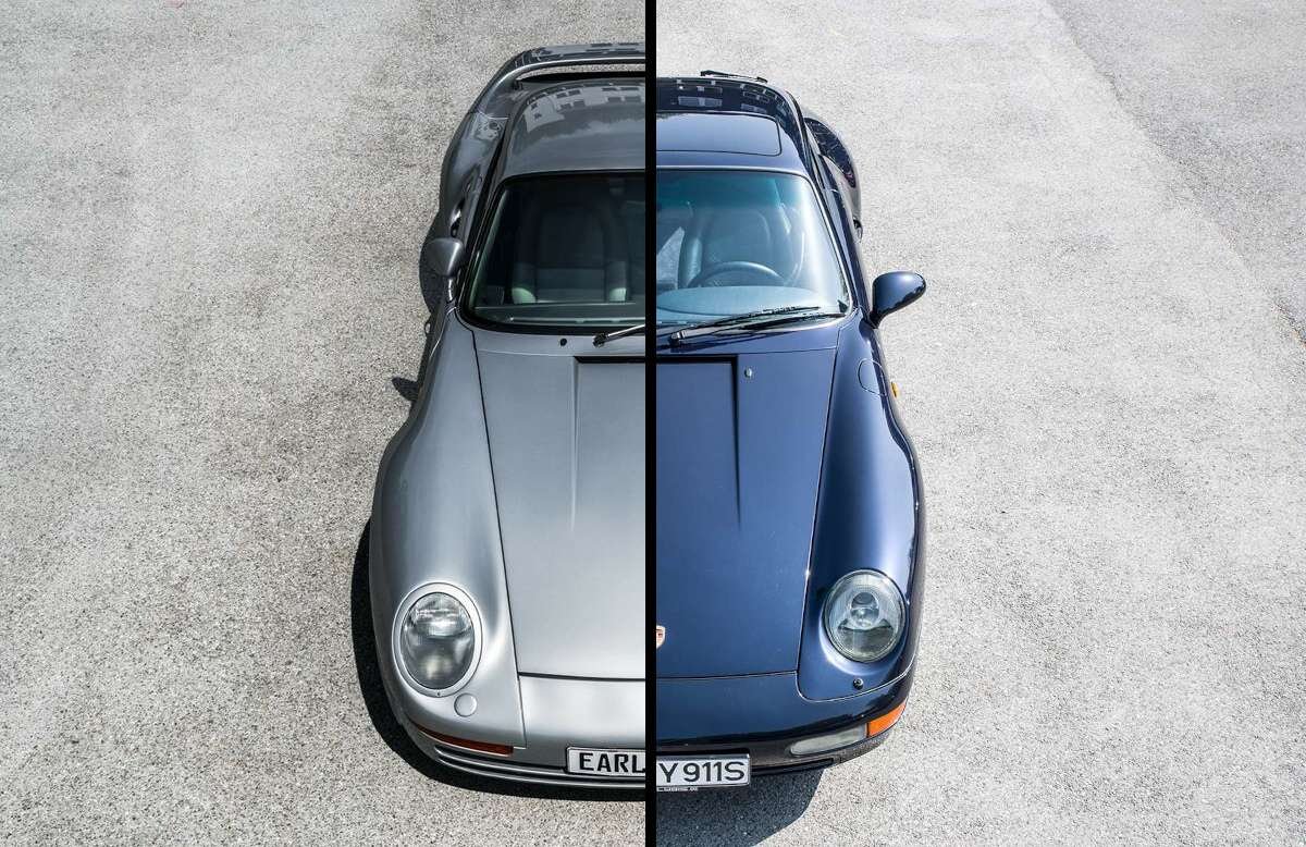 Vergleich zwischen Porsche 959 links und 993 rechts