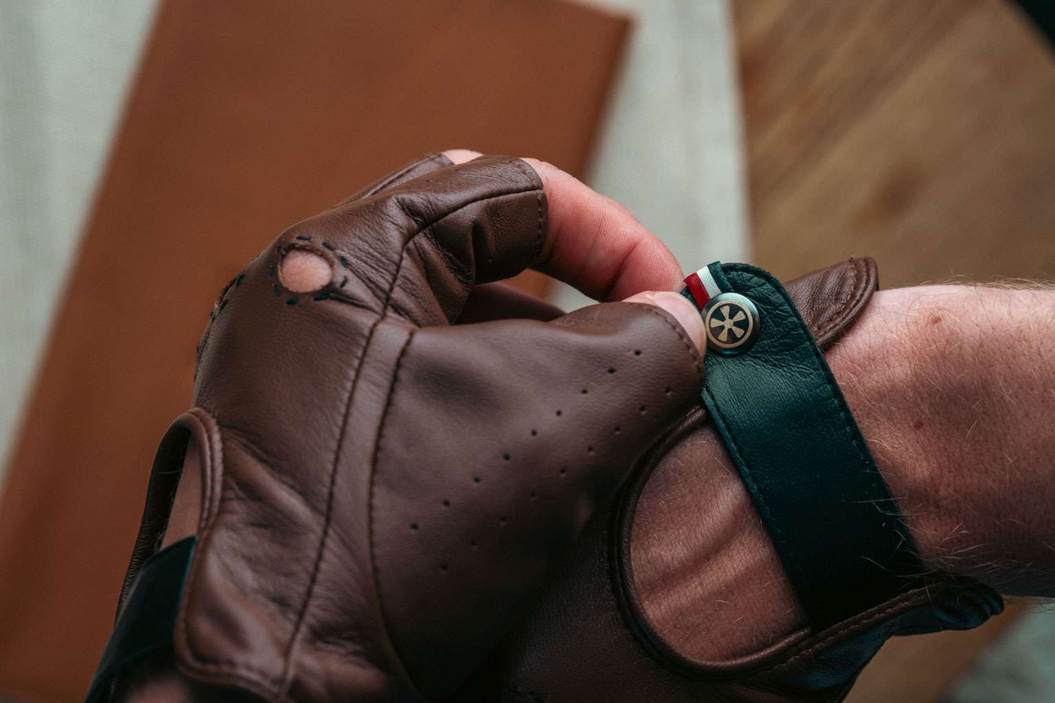 Light Brown Leather Fingerless Gloves - Unlimited Wares, Inc