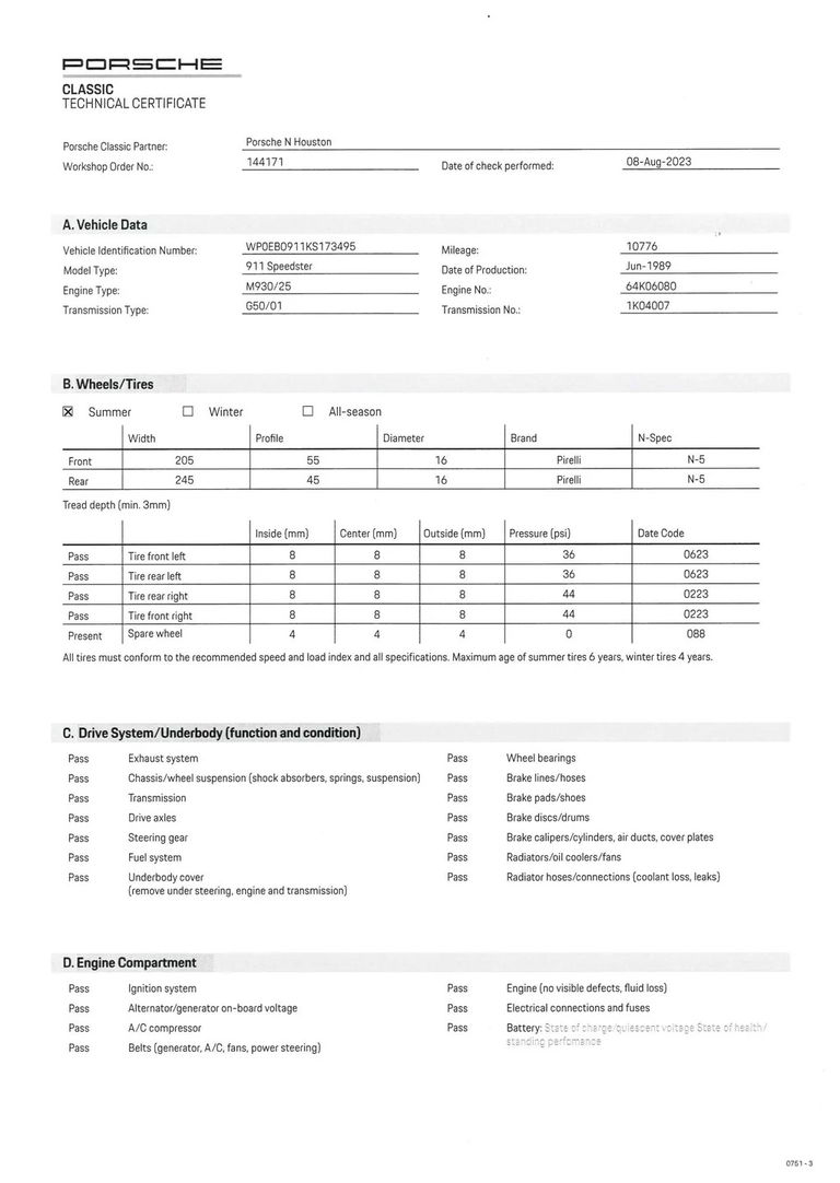 Porsche 911 Carrera 3.2 Speedster (US)