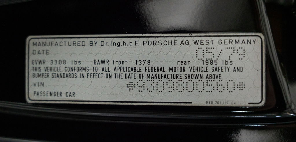 Porsche 911 Turbo 3.3 (US)