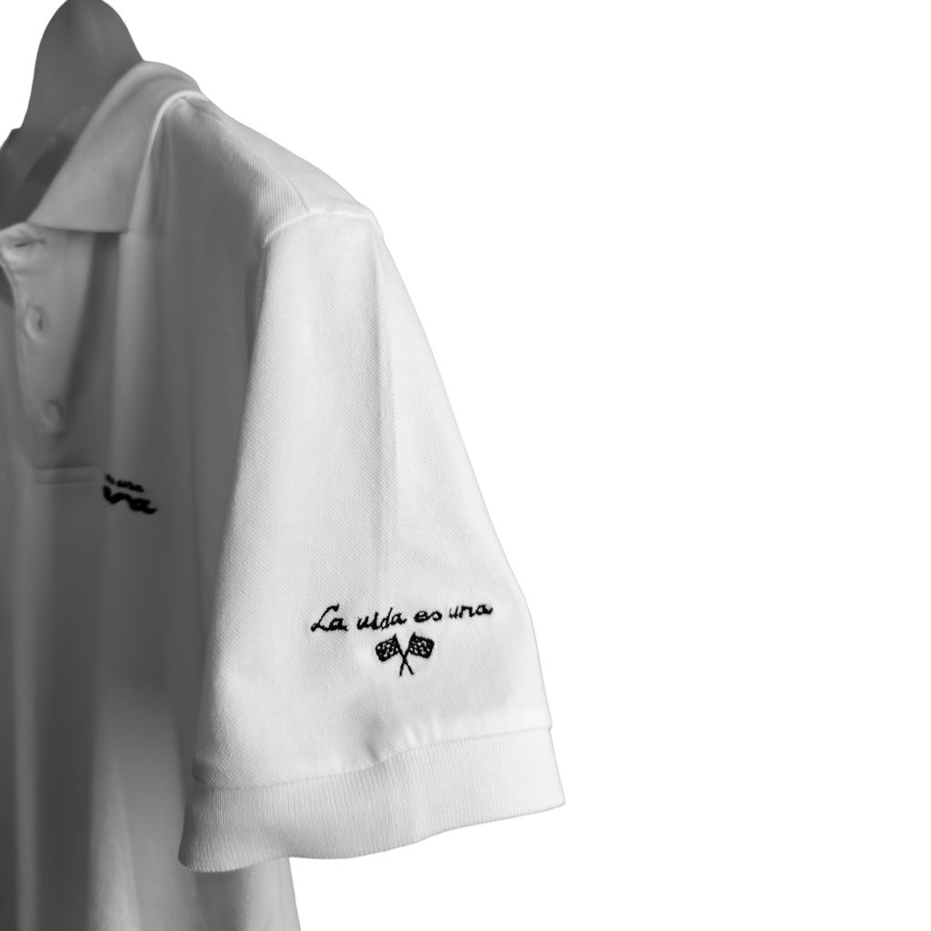 La vida es una Carrera Polo Shirt White