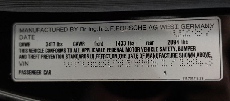 Porsche 911 Carrera 3.2 (US)