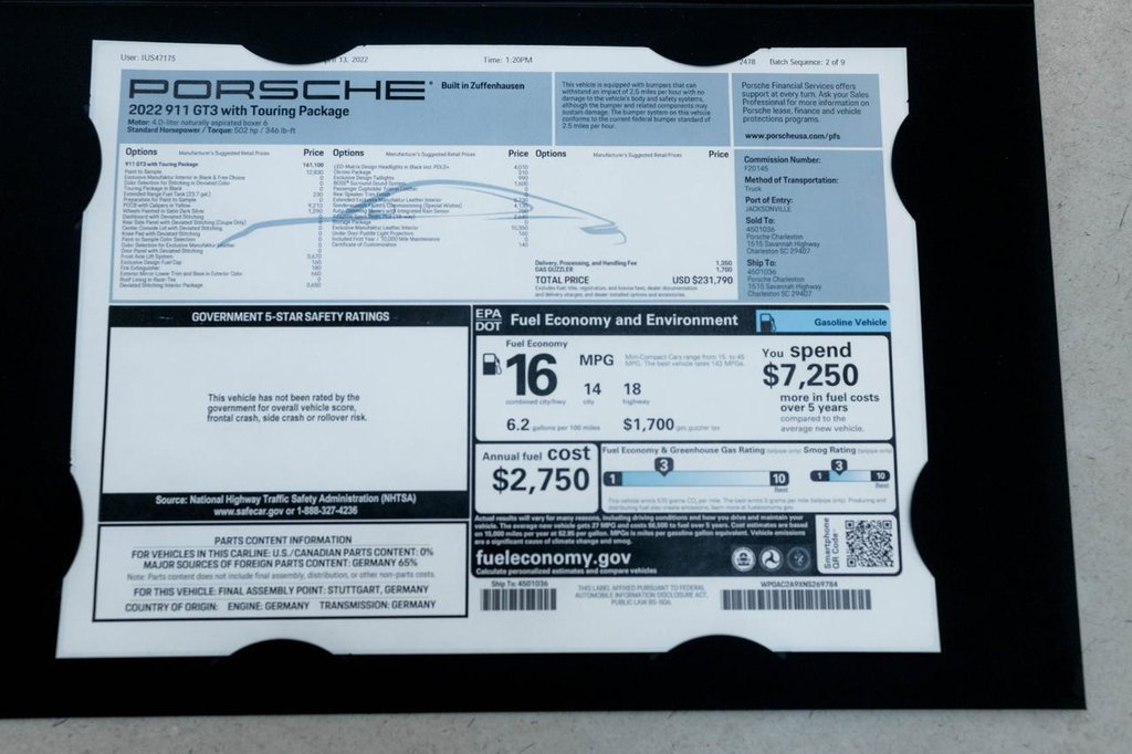 Porsche 992 GT3 Touring