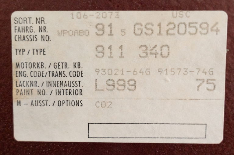 Porsche 911 Carrera 3.2 (US)