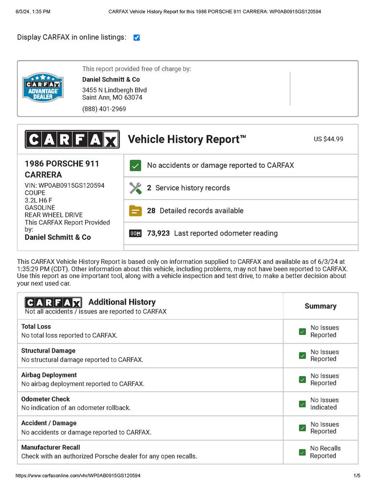Porsche 911 Carrera 3.2 (US)