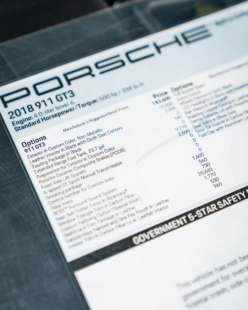 Porsche 991 GT3 Touring