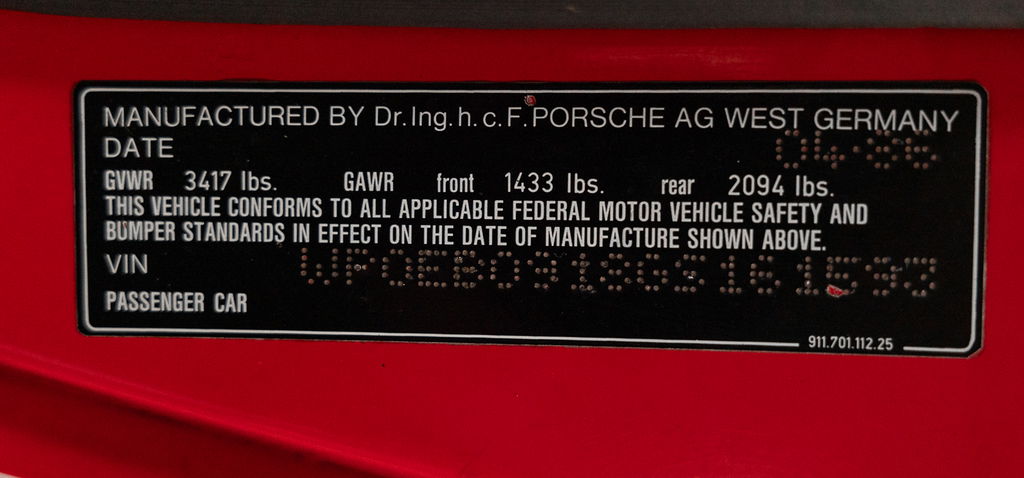 Porsche 911 Carrera 3.2 (US)