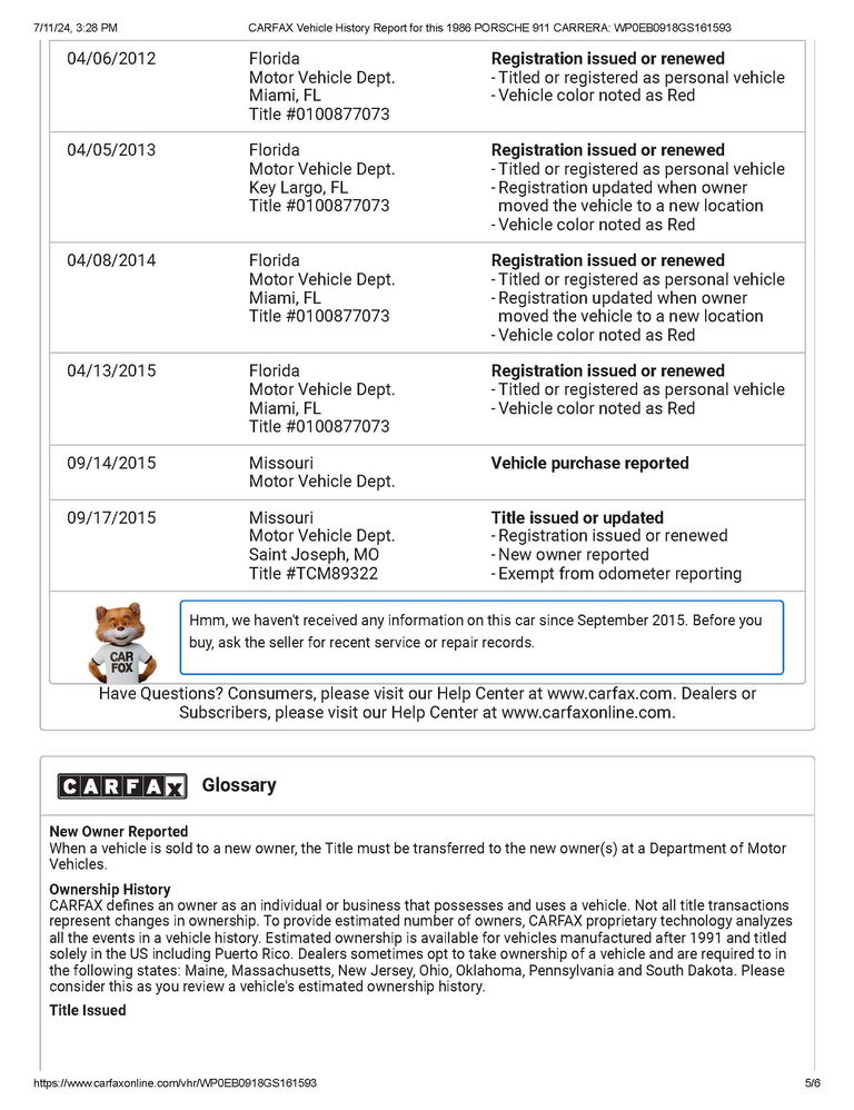 Porsche 911 Carrera 3.2 (US)