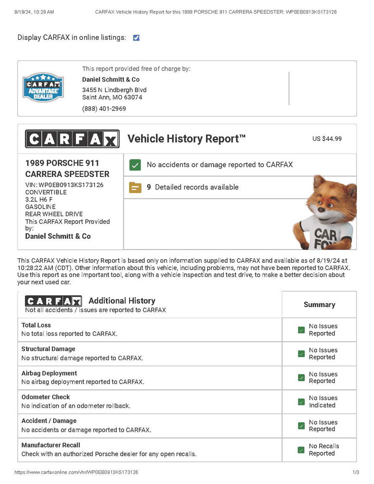 Porsche 911 Carrera 3.2 Speedster