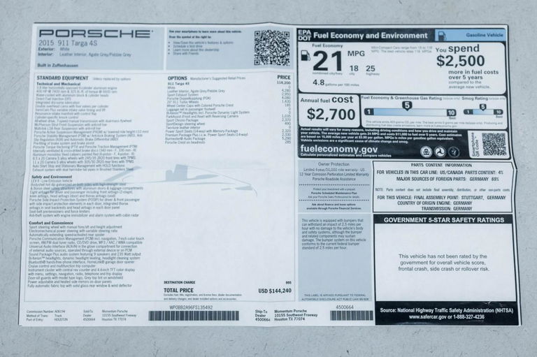 Porsche 991 Targa 4S