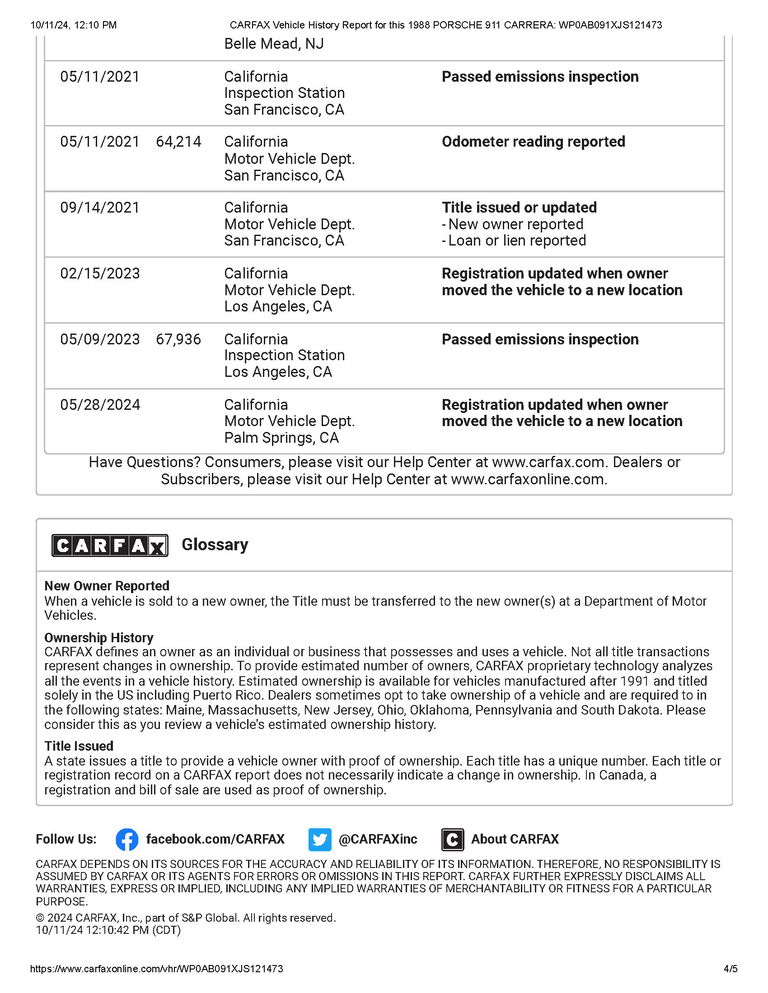 Porsche 911 Carrera 3.2 (US)