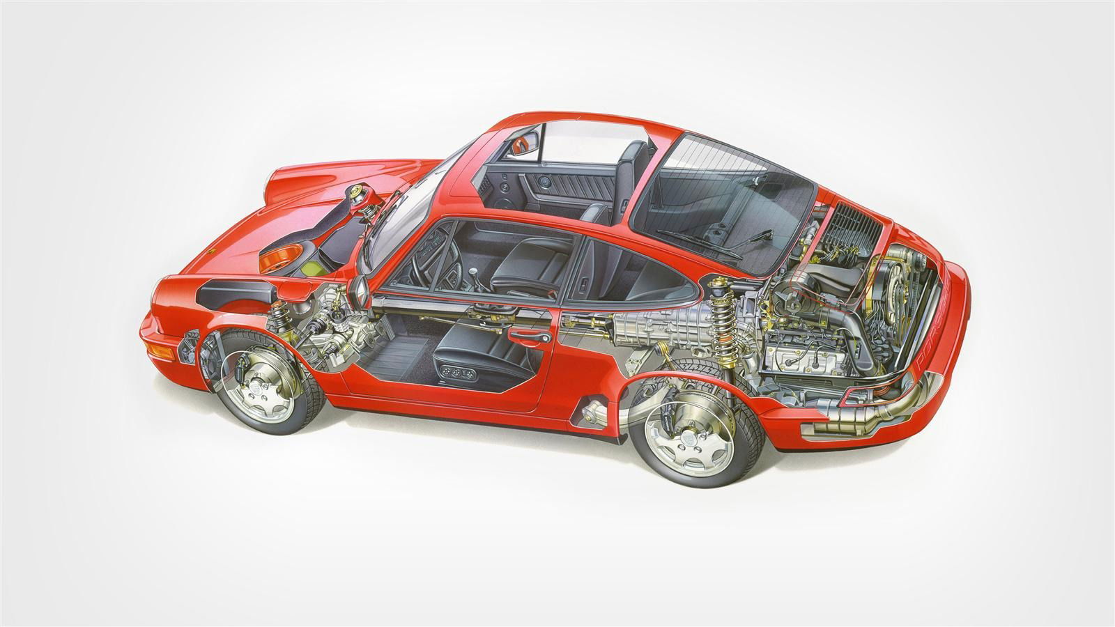 Porsche 964 Carrera 4 Phantomzeichnung