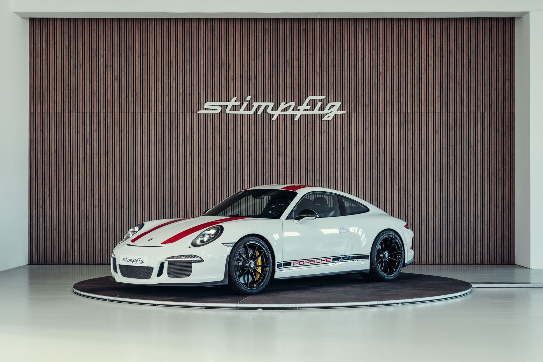 1/43 Porsche 911 R 2016MY ホワイト&レッドストライプ stimpfig_991-r-weiss-